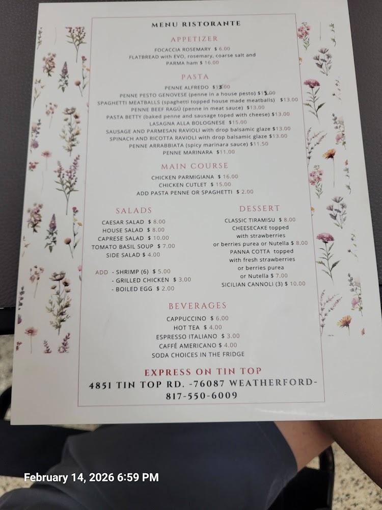 Express on Tin Top Menu image 3